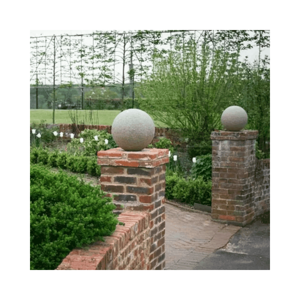 Stone Globe Spherical Garden Light - Weathered Stone - Low Voltage
