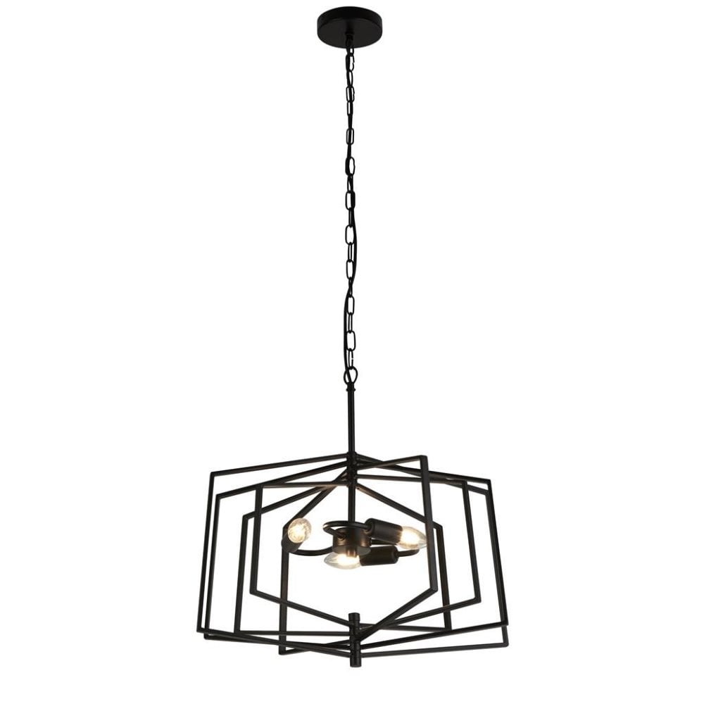 Searchlight Simpson 3 Light Large Ceiling Pendant - Matt Black