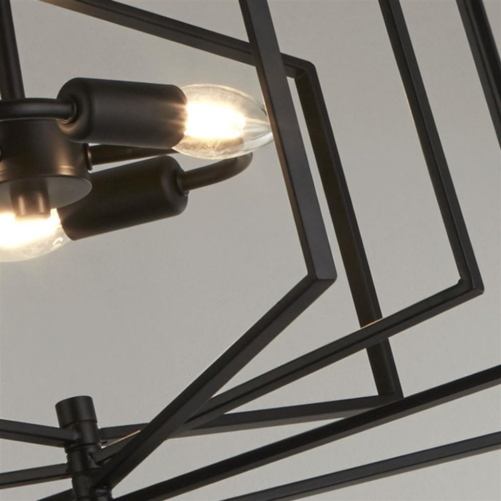 Searchlight Simpson 3 Light Large Ceiling Pendant - Matt Black