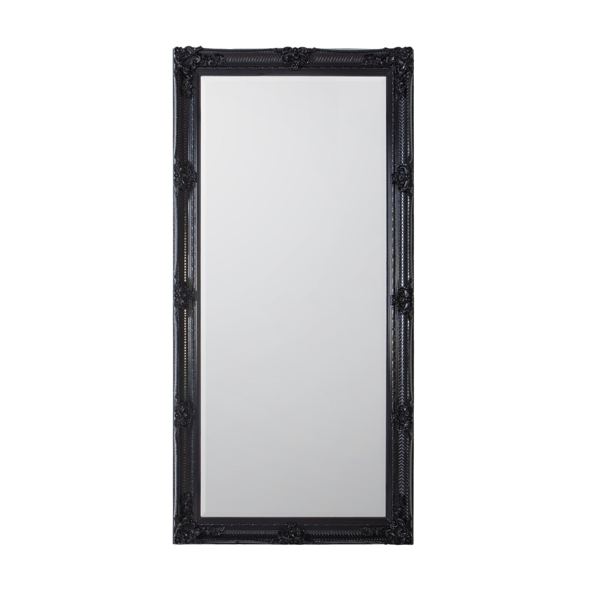 Mura Riverside Rectangle Full Length Leaner Mirror - Black Wood