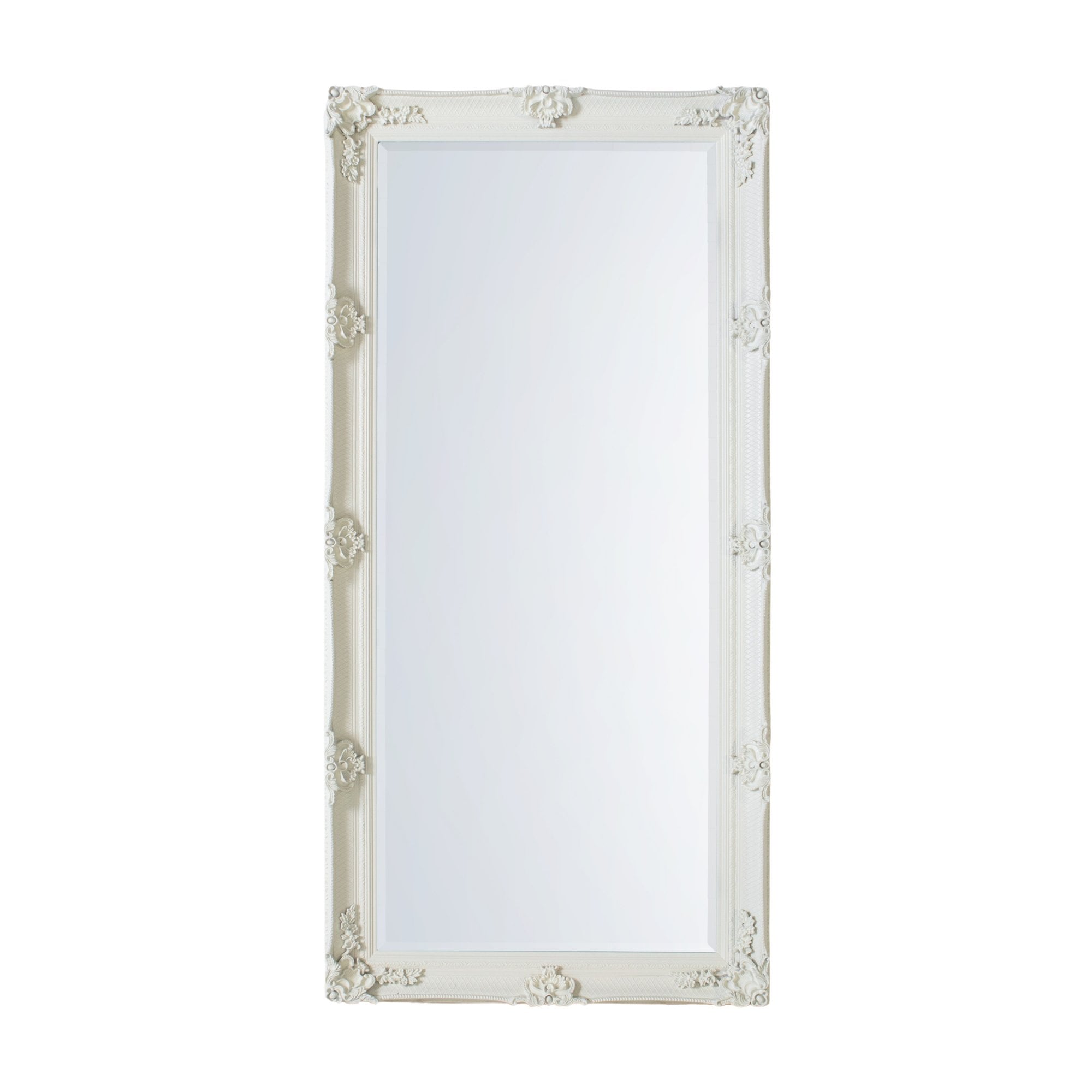 Mura Riverside Rectangle Full Length Leaner Mirror - Cream Wood