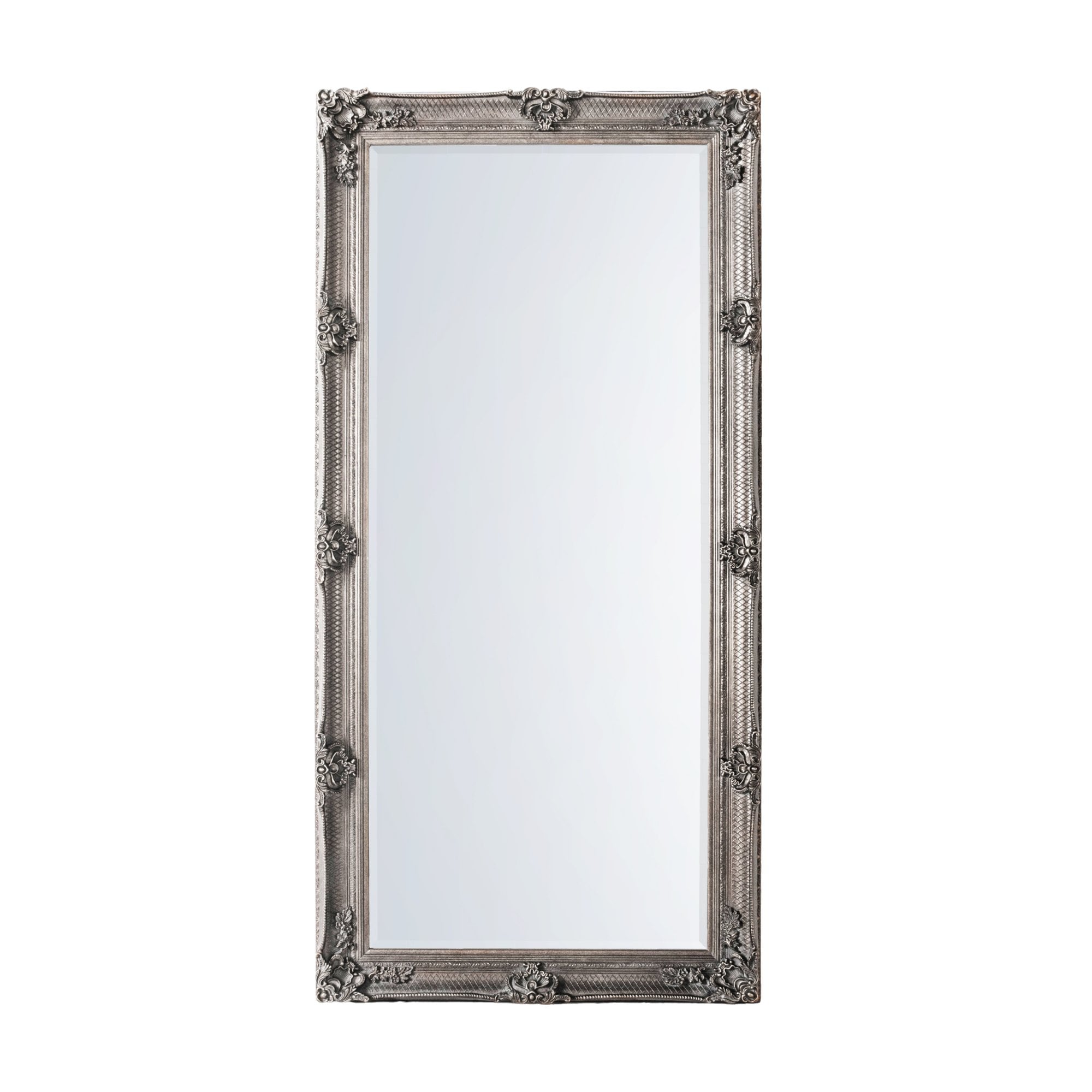 Mura Riverside Rectangle Full Length Leaner Mirror - Aged Silver Wood