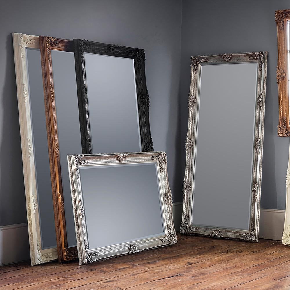 Mura Riverside Rectangle Wall Mirror - Aged Silver Wood