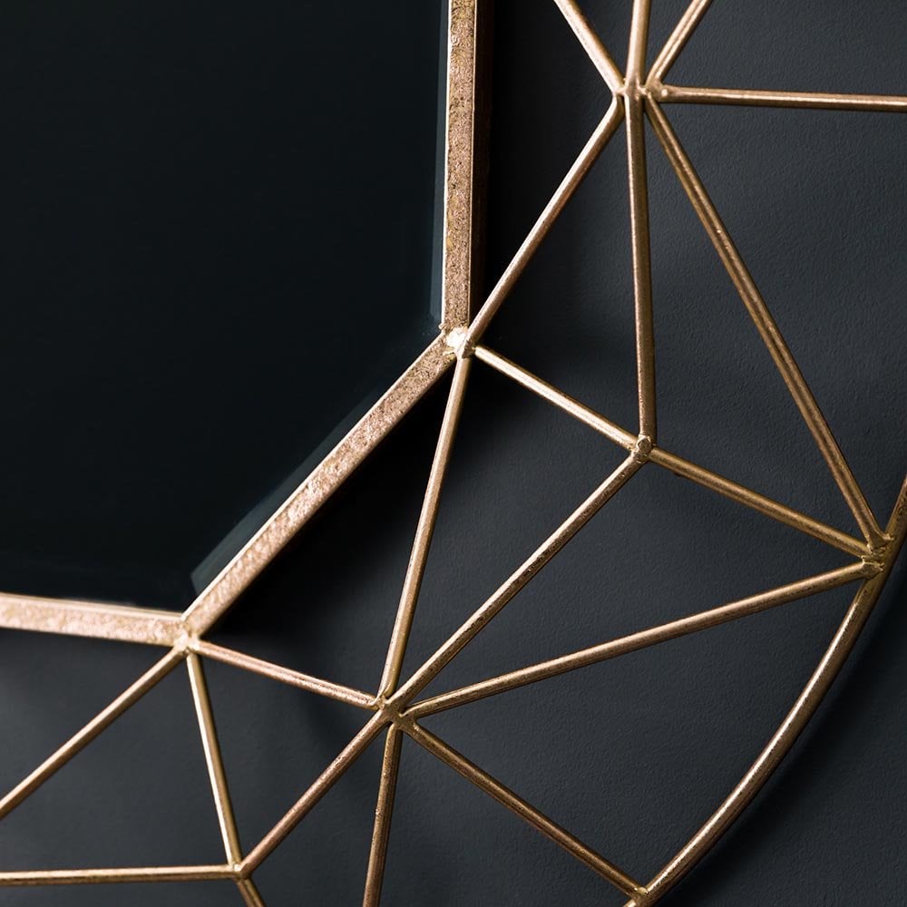 Mura Thomas Round Bevelled Wall Mirror - Aged Gold