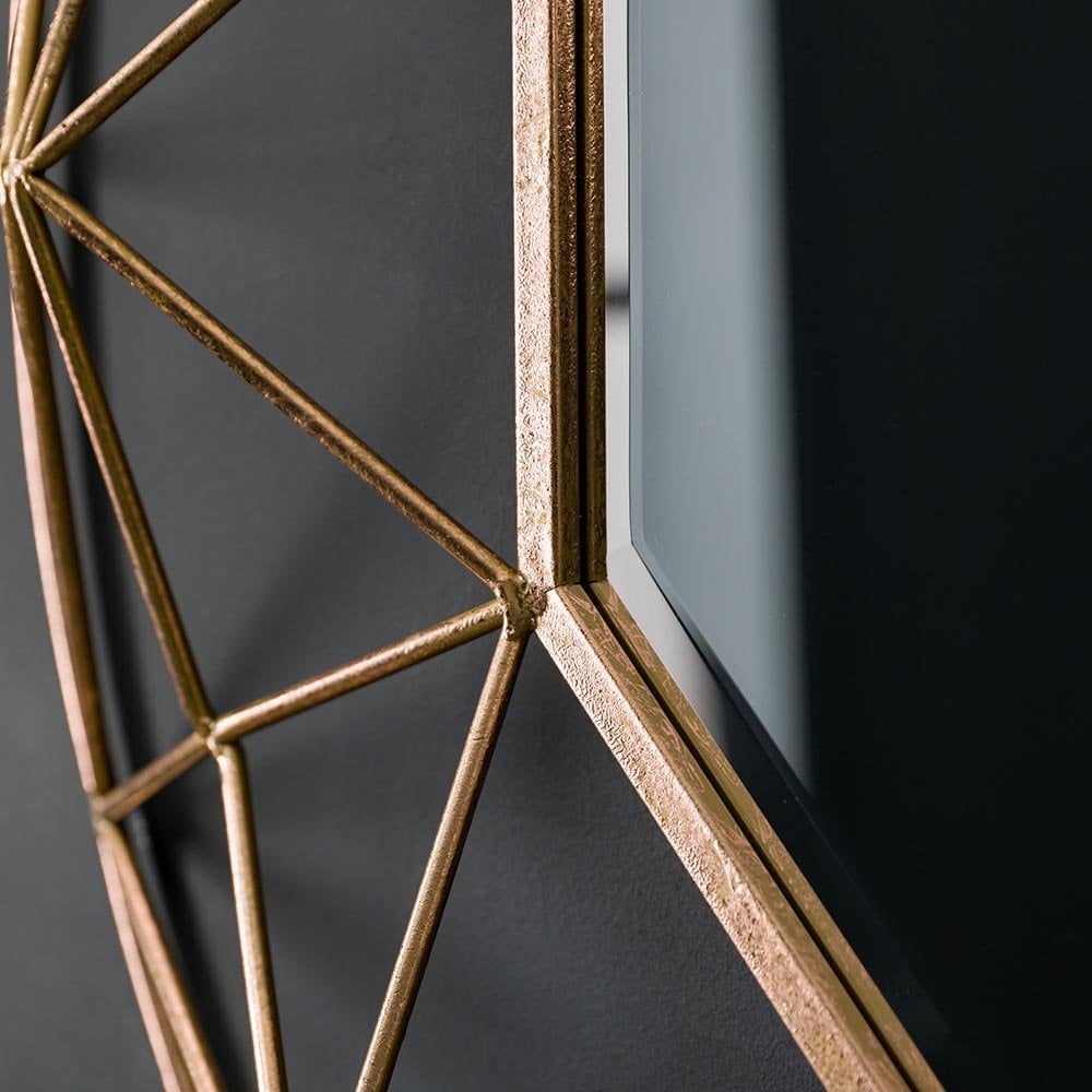 Mura Thomas Round Bevelled Wall Mirror - Aged Gold