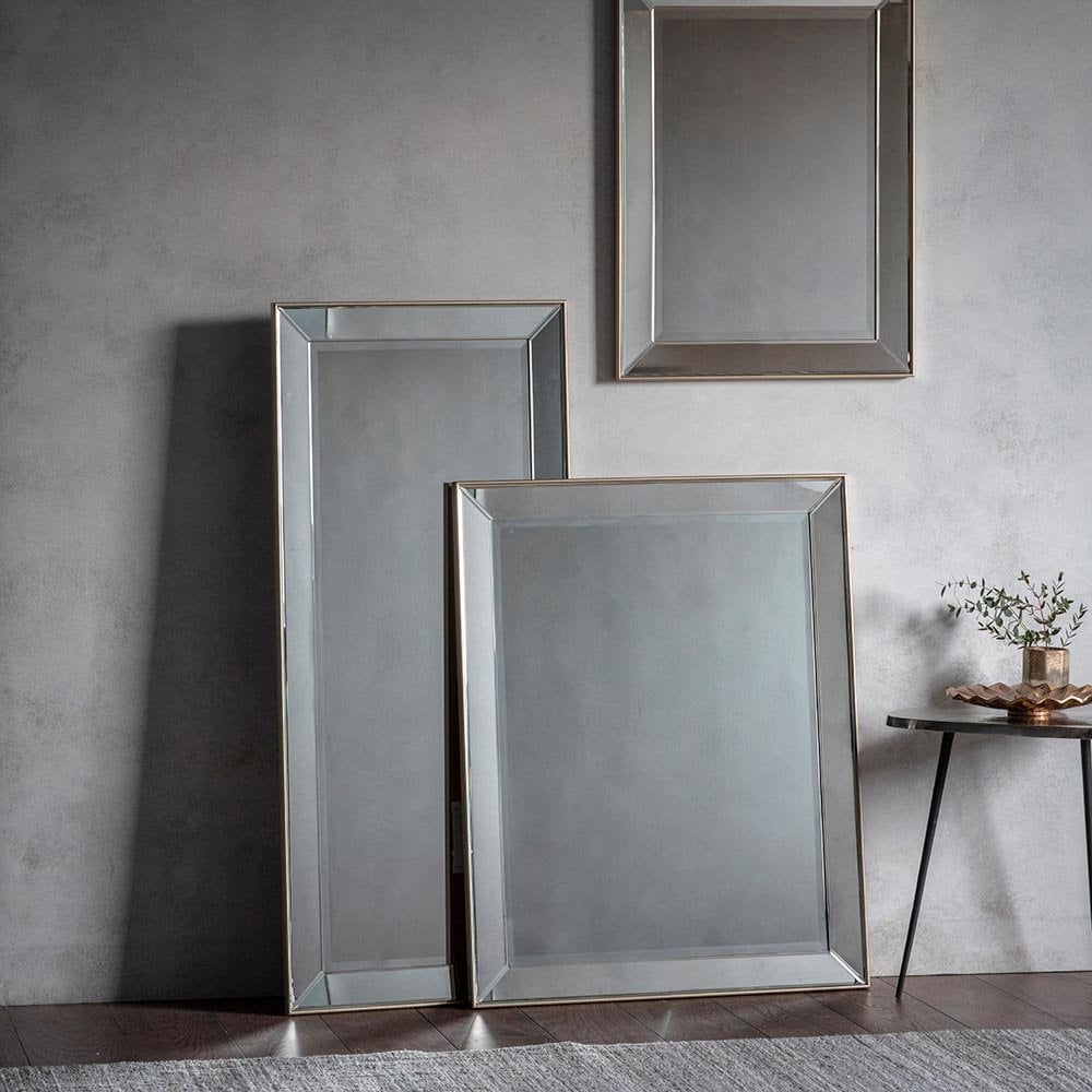 Mura Armdale Large Rectangle Full Length Wall Mirror - Champagne Gold