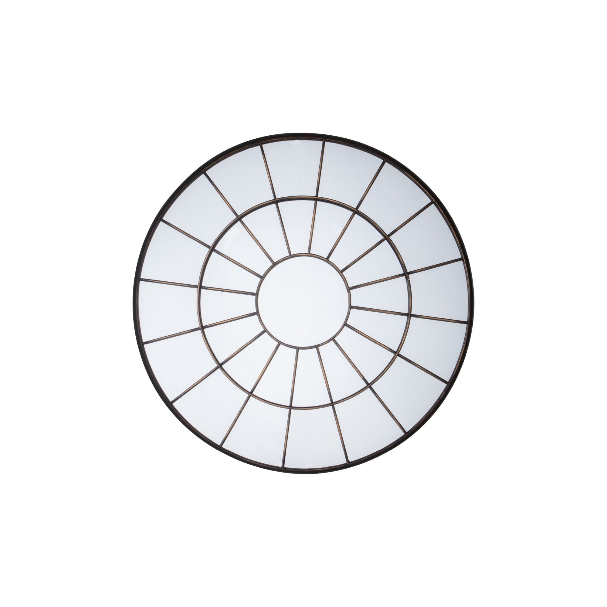 Mura Roe Round Window Wall Mirror - Aged Bronze