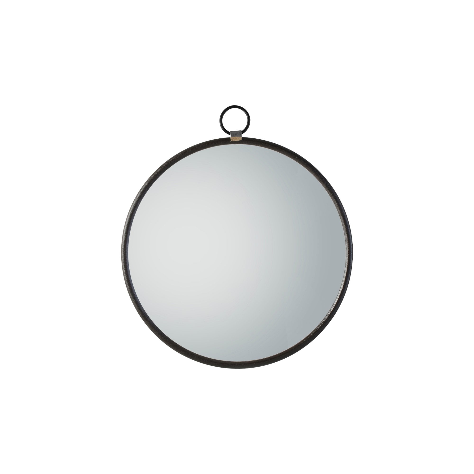 Mura Tonkin Large Round Hanging Loop Wall Mirror - Matt Black