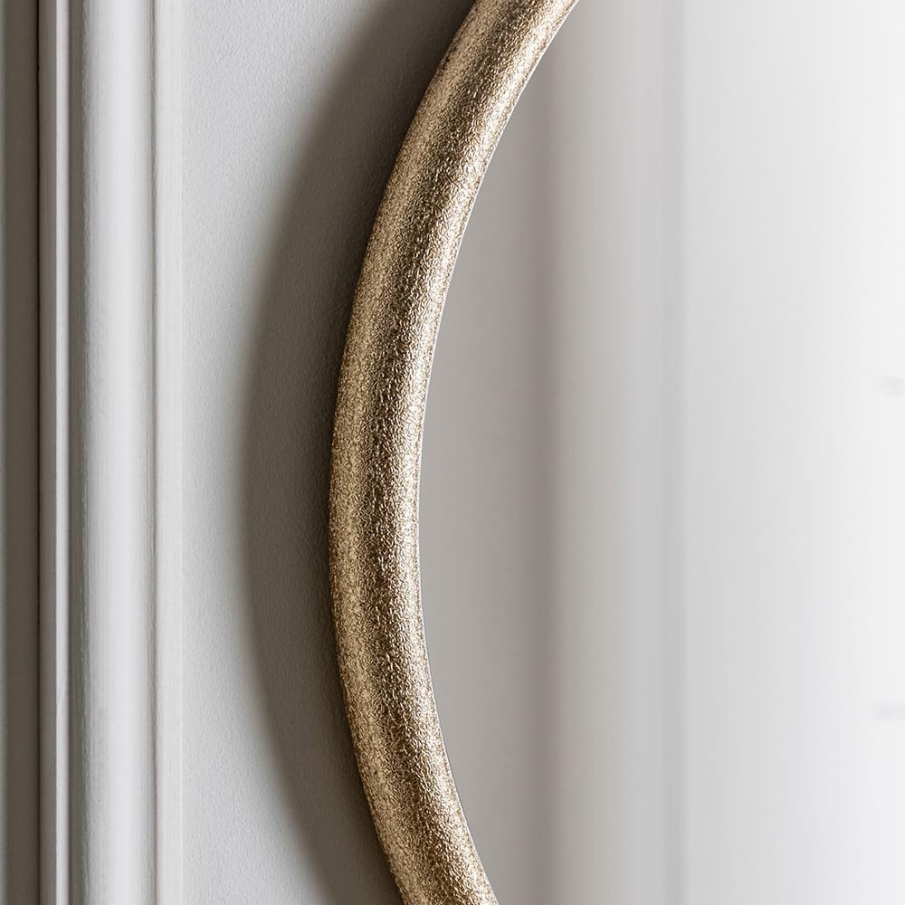 Mura Tonkin Large Round Hanging Loop Wall Mirror - Satin Gold