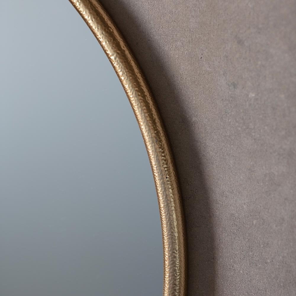 Mura Tonkin Large Round Hanging Loop Wall Mirror - Satin Gold