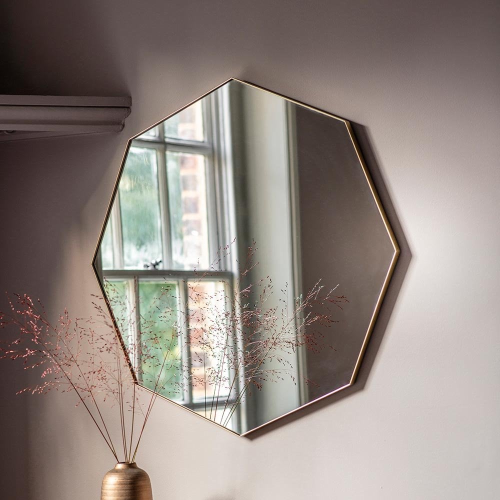 Mura Welshpool Octagon Wall Mirror - Champagne Gold