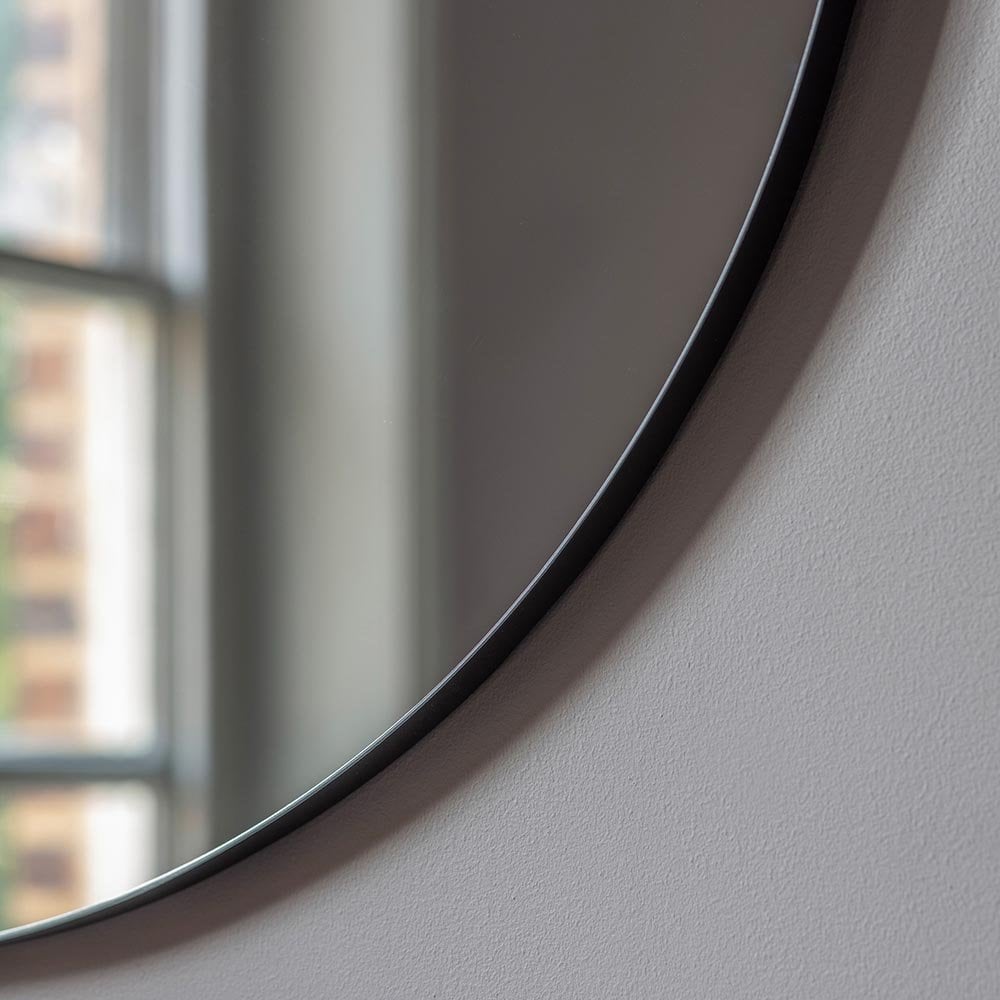 Mura Welshpool Round Wall Mirror - Matt Black