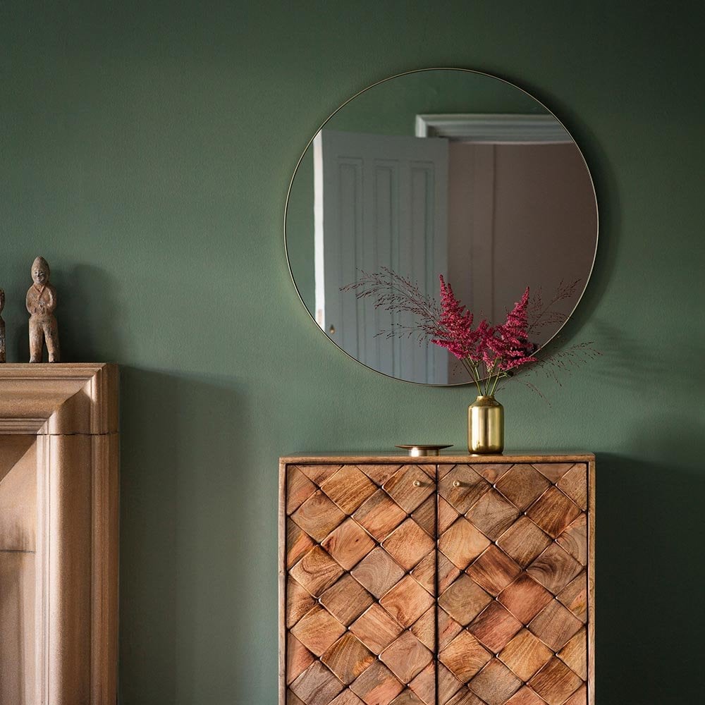 Mura Welshpool Round Wall Mirror - Champagne Gold