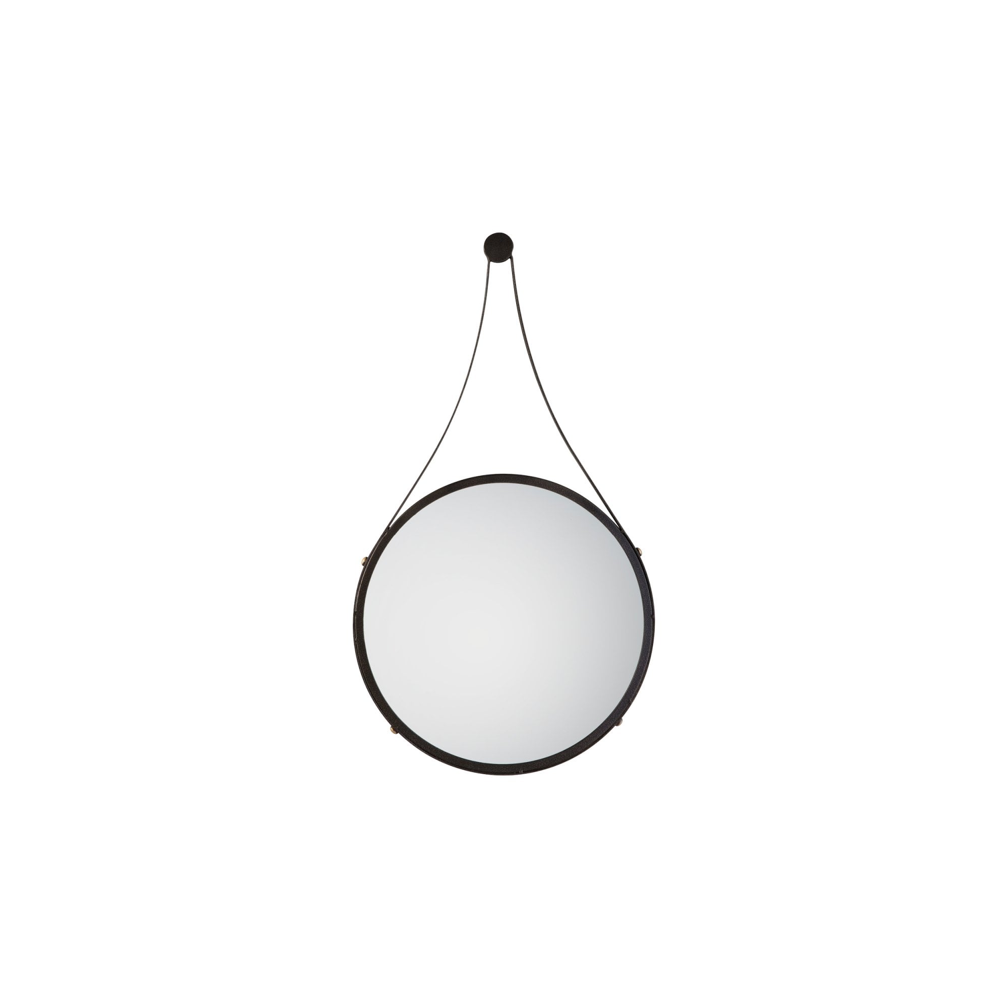 Mura Swan Medium Round Hanging Wall Mirror - Aged Bronze