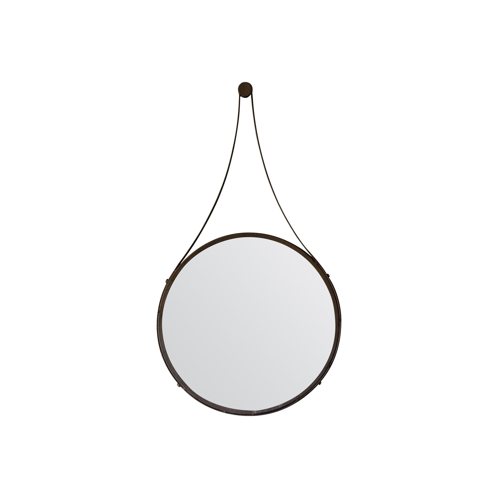 Mura Swan Large Round Hanging Wall Mirror - Aged Bronze