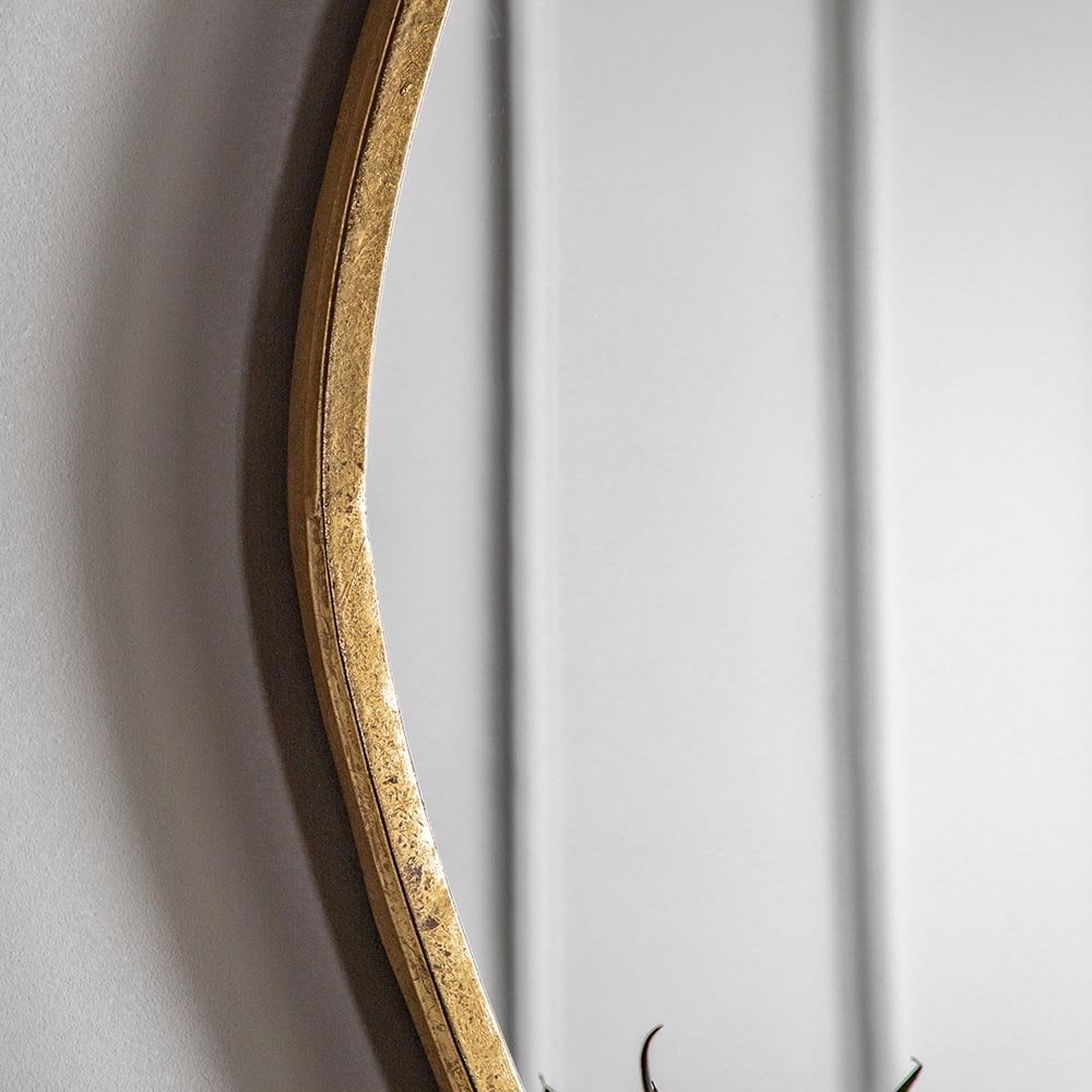 Mura Loftus Oval Wall Mirror - Aged Gold