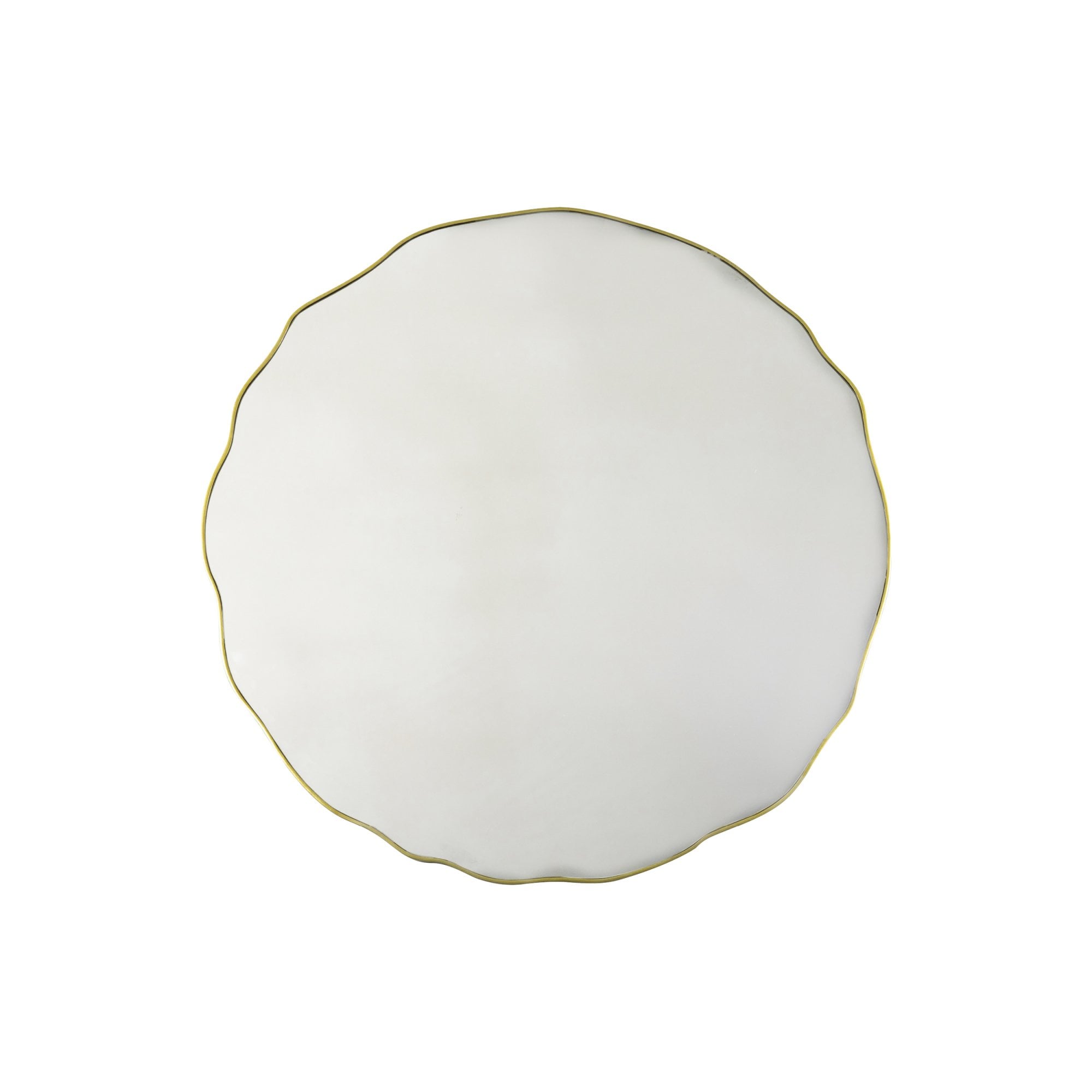 Mura Clarkson Scalloped Edge Round Wall Mirror - Champagne Gold