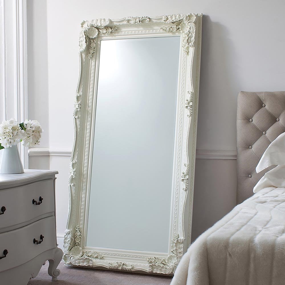 Mura Collier Full Length Leaner Mirror - French White