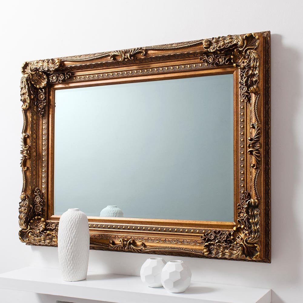 Mura Collier Medium Rectangle Wall Mirror - Gold Leaf