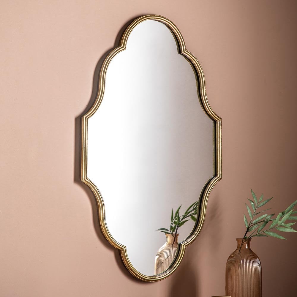 Mura Barrett Ellipse Wall Mirror - Aged Gold Frame