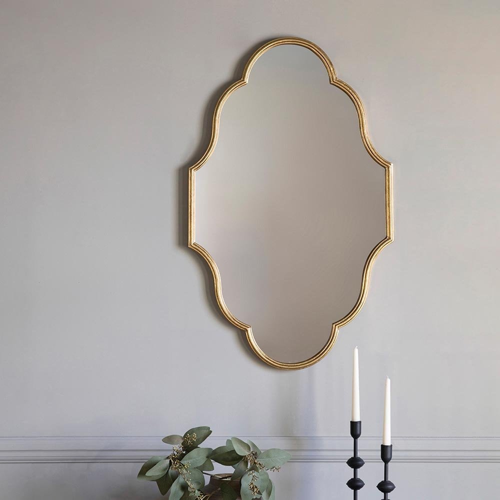 Mura Barrett Ellipse Wall Mirror - Aged Gold Frame