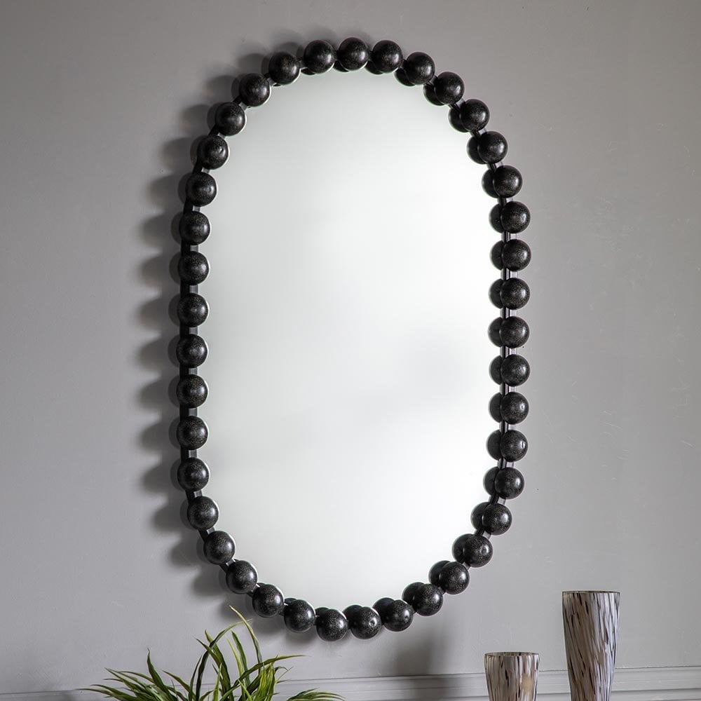 Mura Hayman Ellipse Wall Mirror - Aged Black