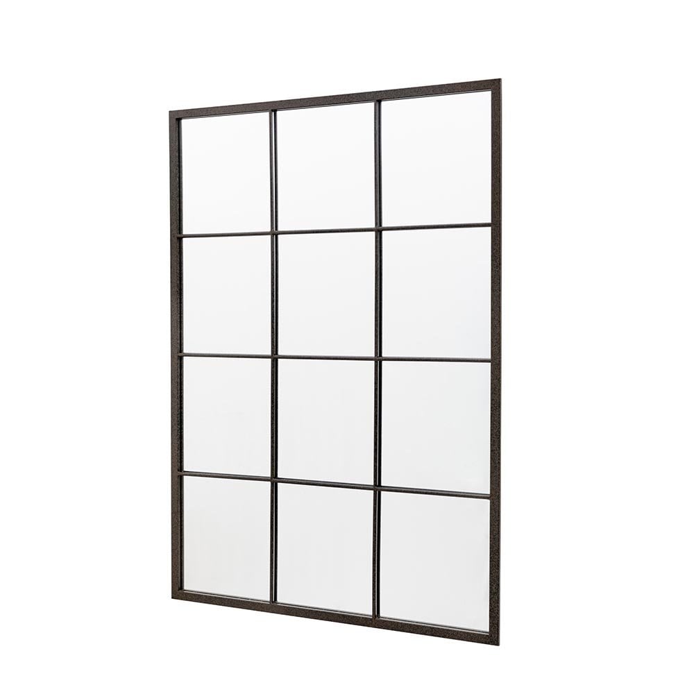 Mura Fitzgerald Rectangle Window Wall Mirror - Aged Black