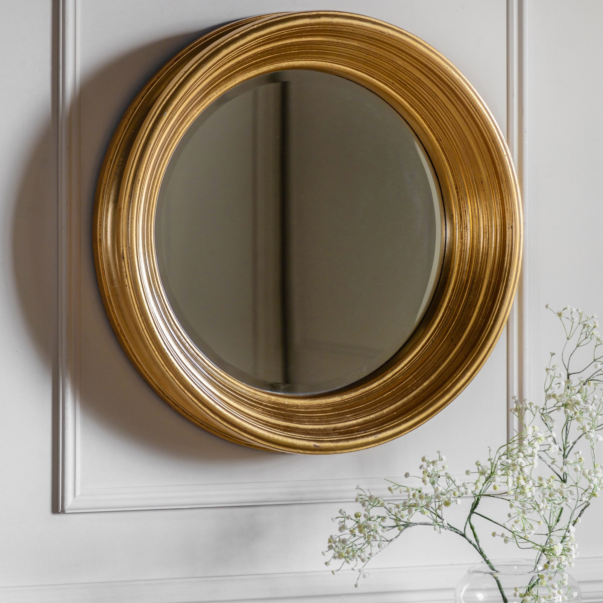 Mura Manning Round Wall Mirror - Gold Leaf