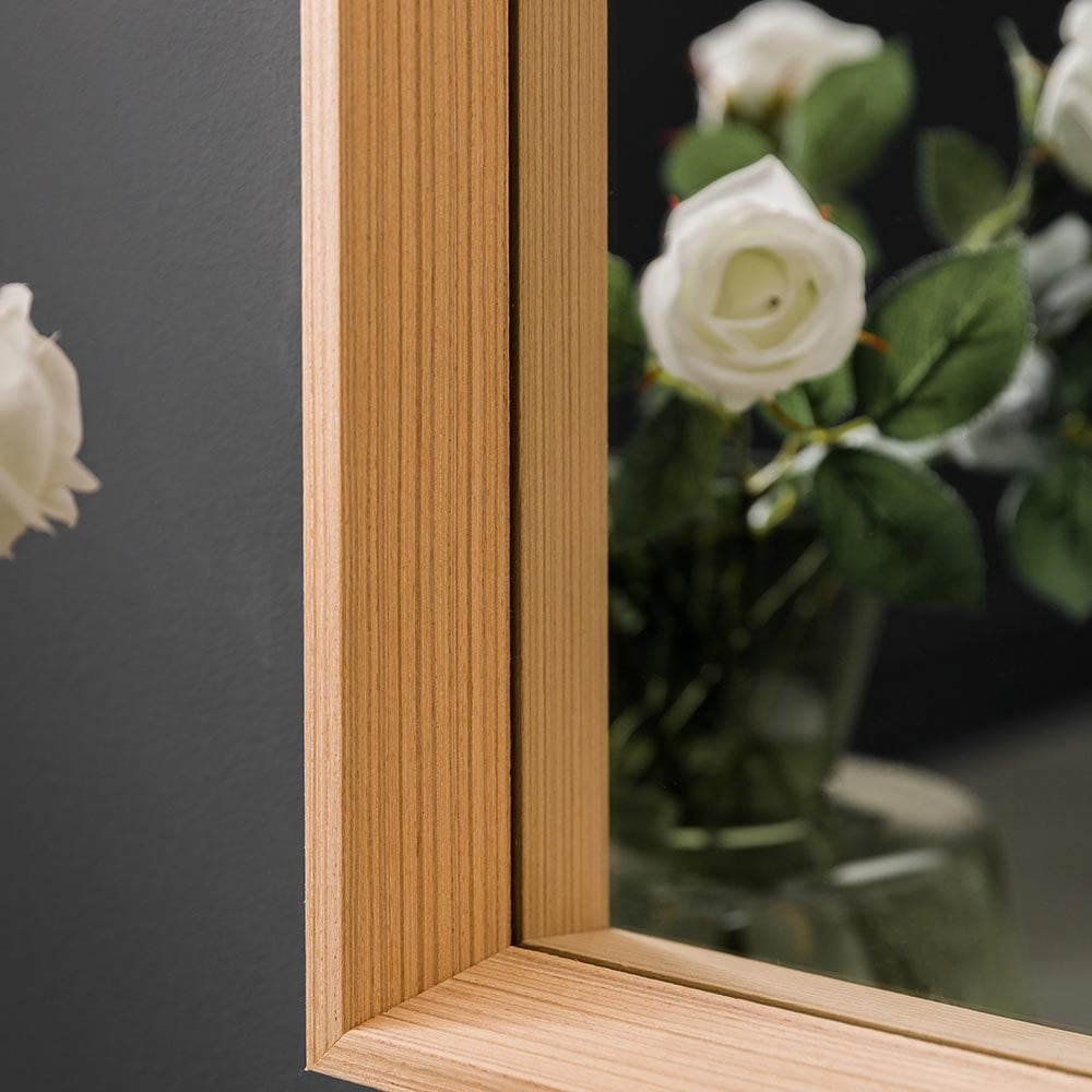 Mura Hope Rectangle Wall Mirror - Oak Veneer