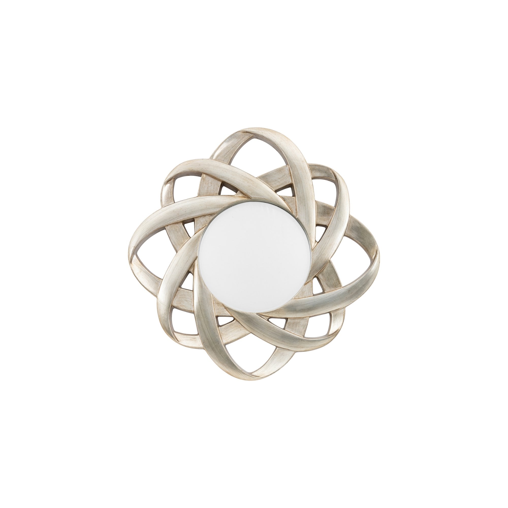 Mura Fortescue Round Wall Mirror - Aged Silver