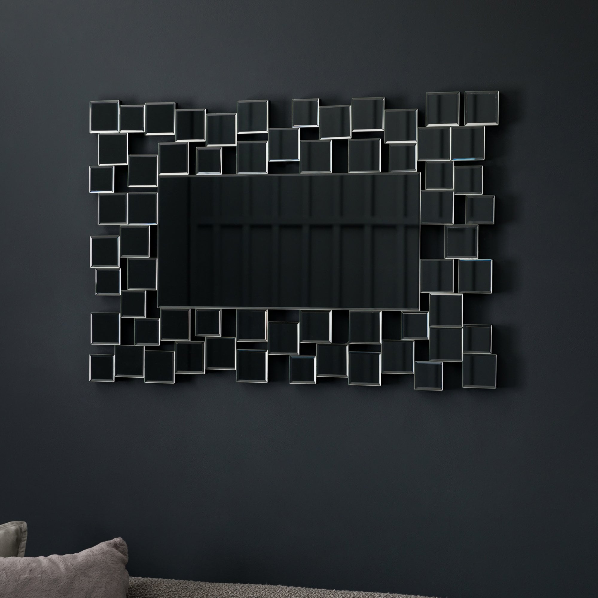 Mura Lake Rectangular Wall Mirror - Mirrored Frame Mosaic Frame