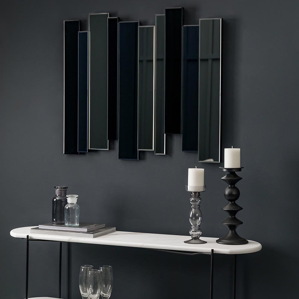 Mura Lakeside Rectangle Wall Mirror - Black, Smoked & Clear Glass