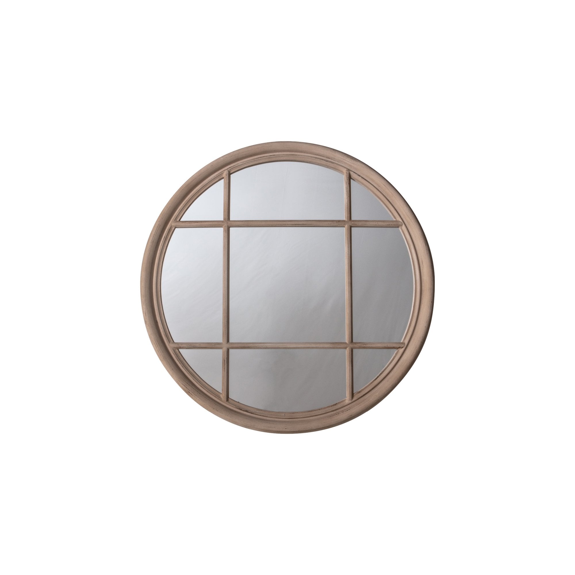 Mura Bulwer Round Window Wall Mirror - Vintage Clay