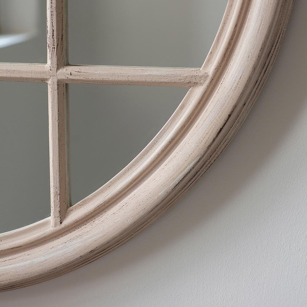 Mura Bulwer Round Window Wall Mirror - Vintage Clay