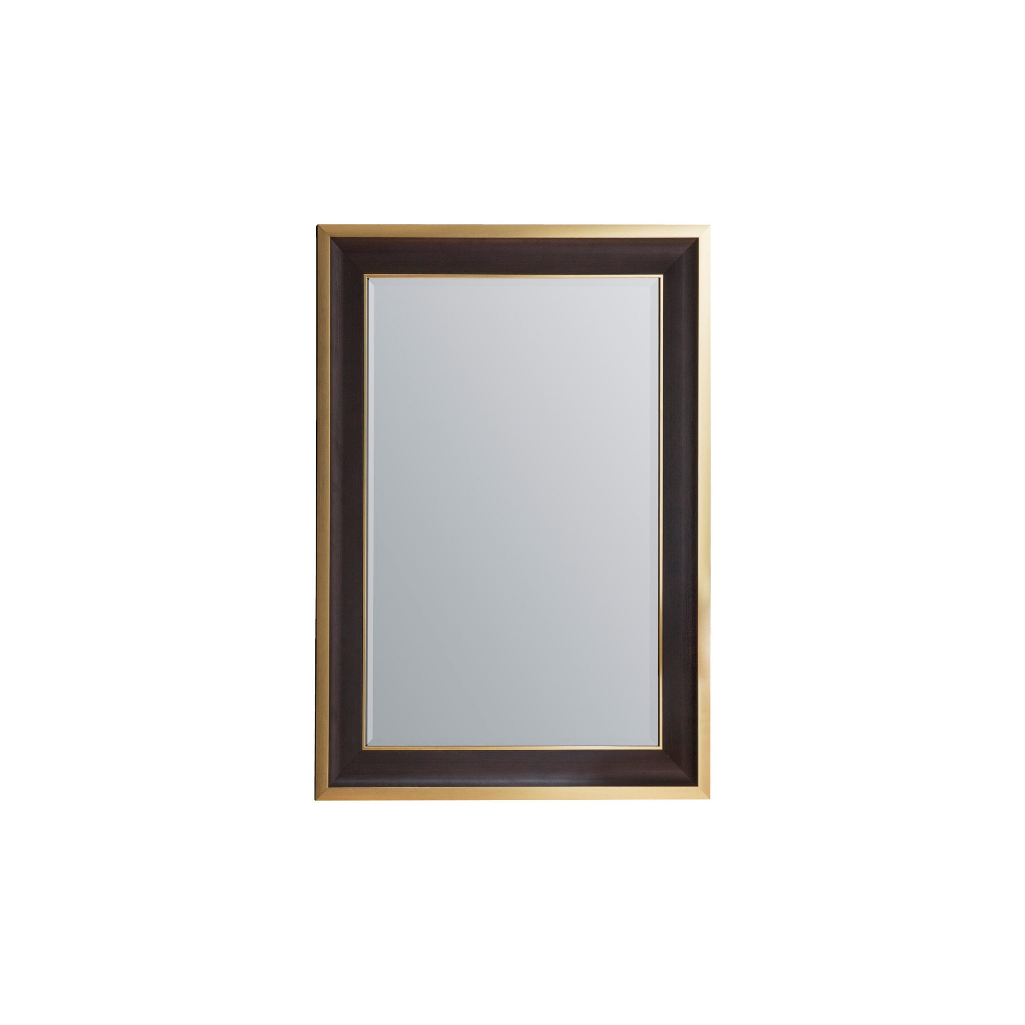 Mura Henley Rectangle Medium Wall Mirror - Matt Black & Gold