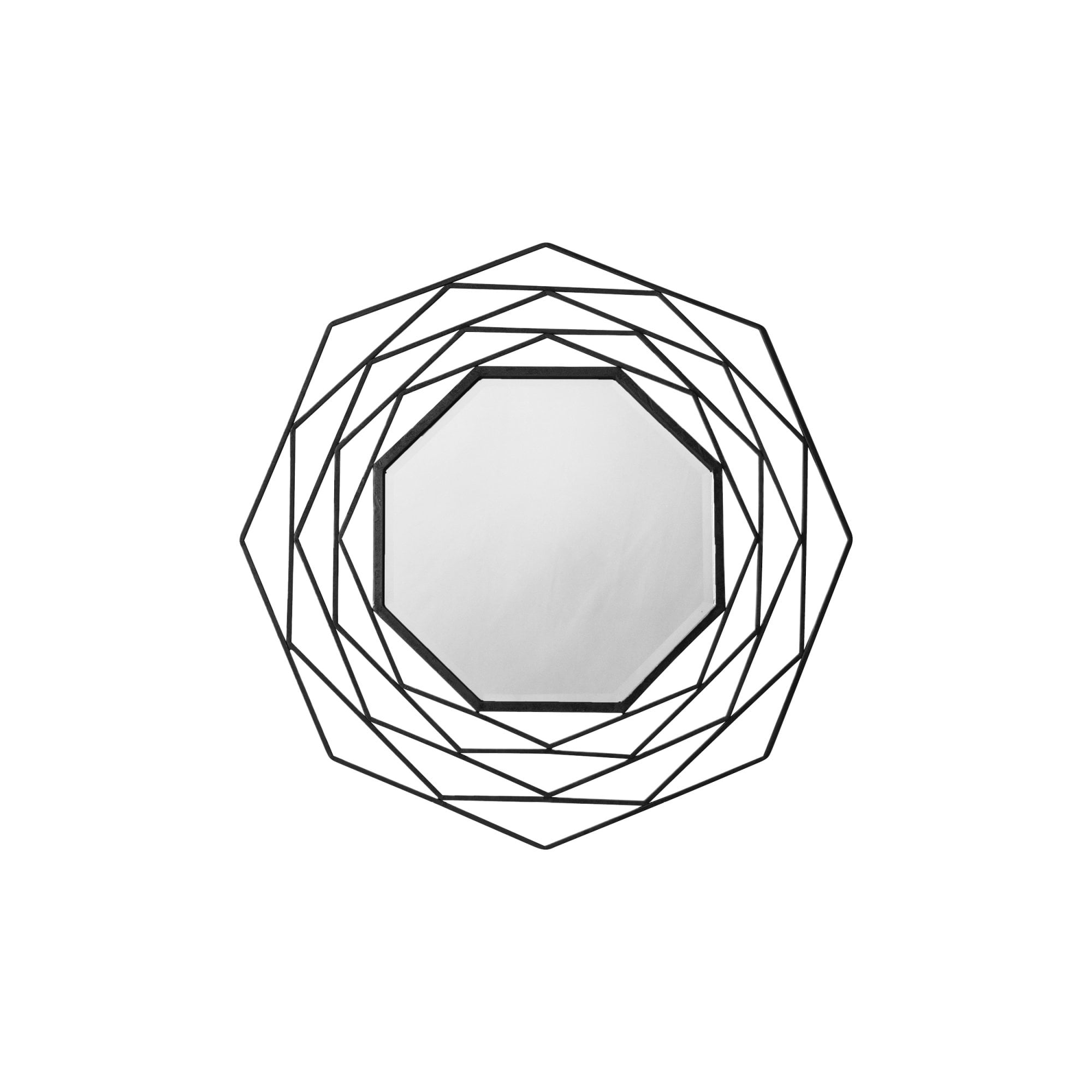 Mura Clifton Octagon Wall Mirror - Matt Black