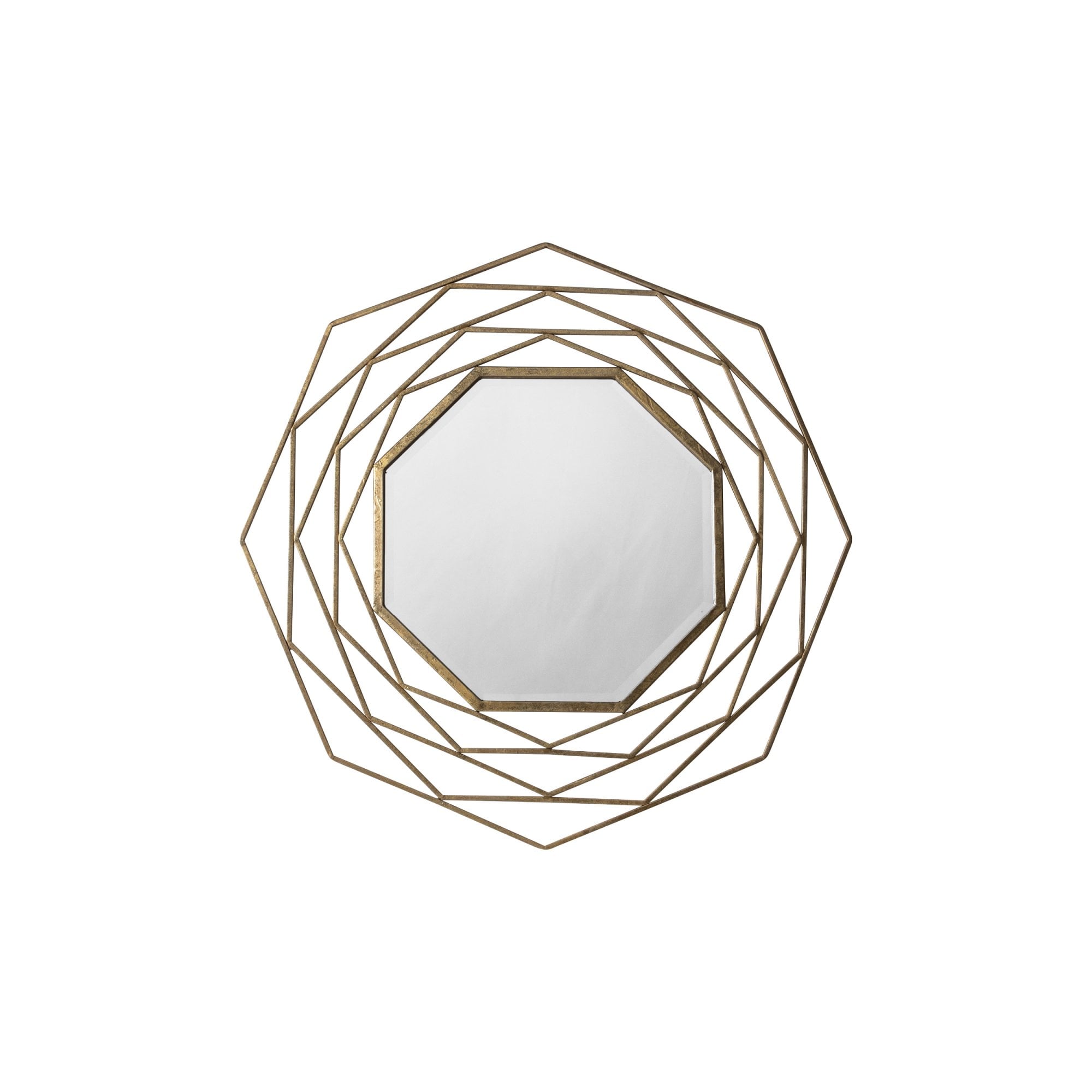 Mura Clifton Octagon Wall Mirror - Satin Gold