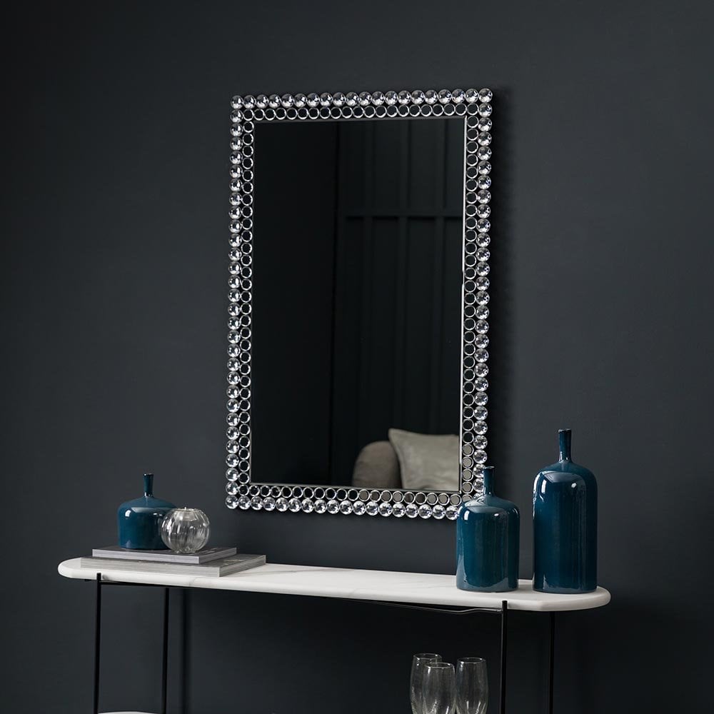 Mura Barrack Rectangle Wall Mirror - Clear Faceted Frame