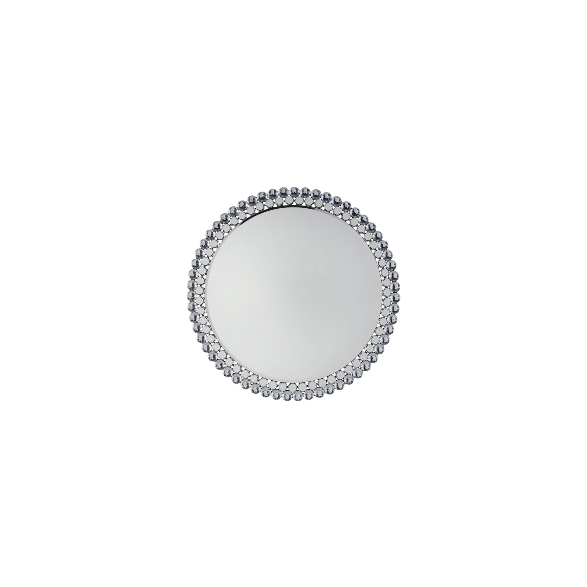 Mura Barrack Medium Round Wall Mirror - Clear Faceted Frame