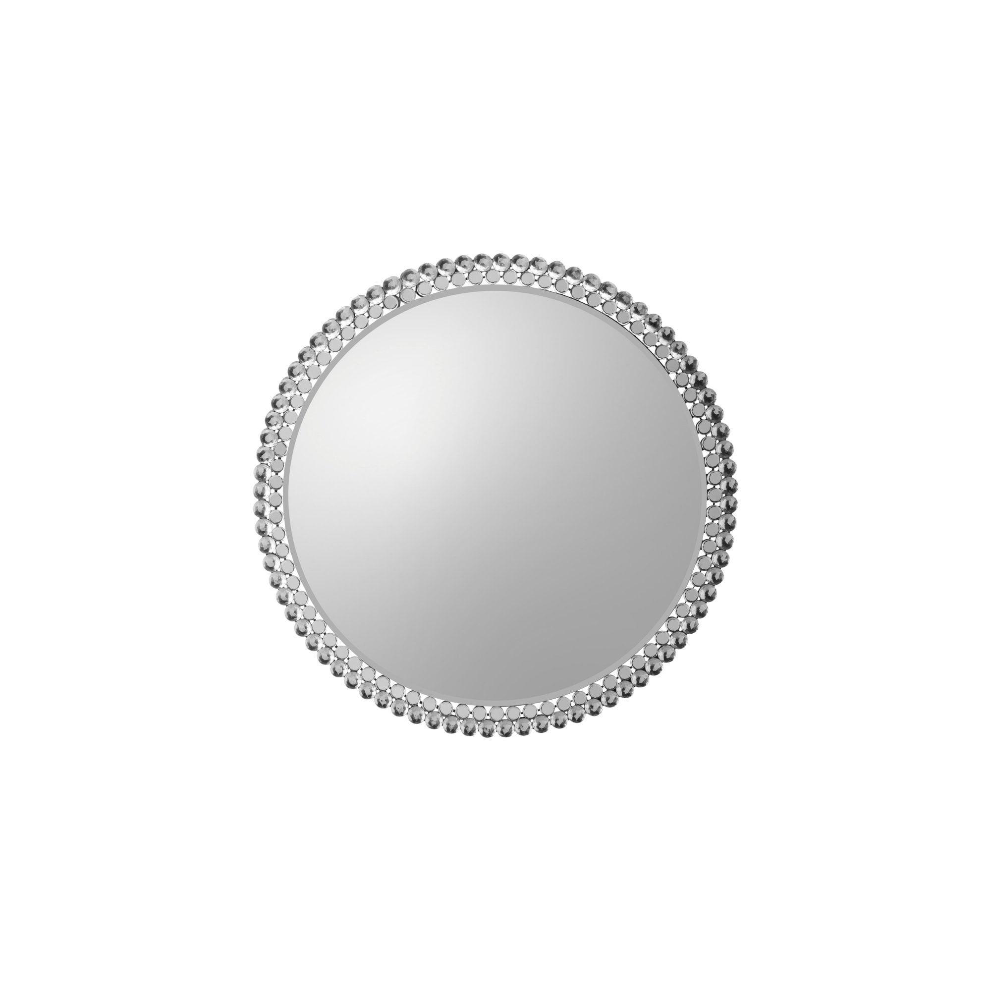 Mura Barrack Large Round Wall Mirror - Clear Faceted Frame