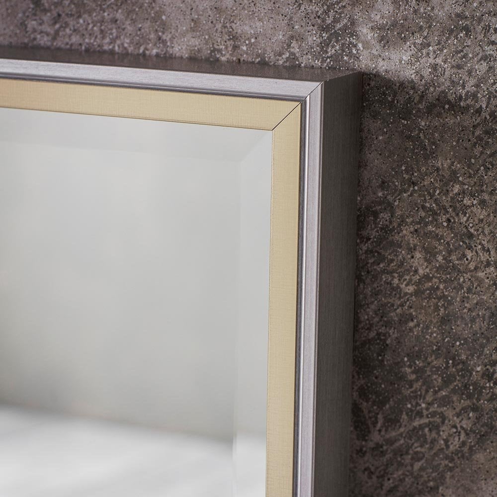 Mura Milligan Full Length Leaner Mirror - Pewter & Champagne Gold Paint