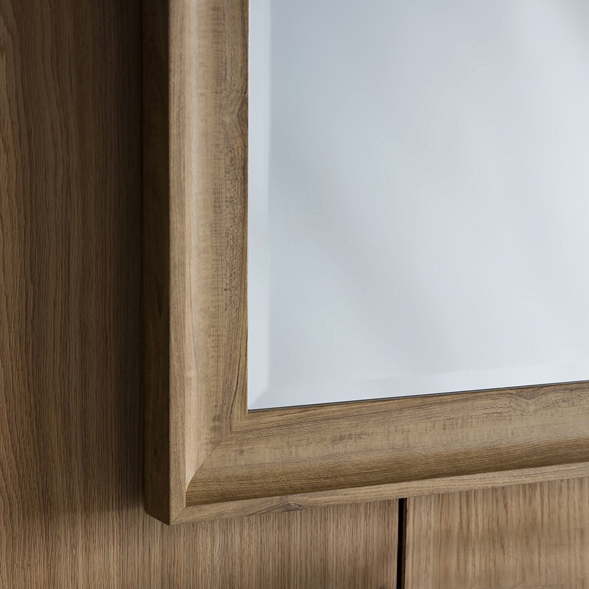 Mura Royal Rectangle Wall Mirror - Oak Effect Wood