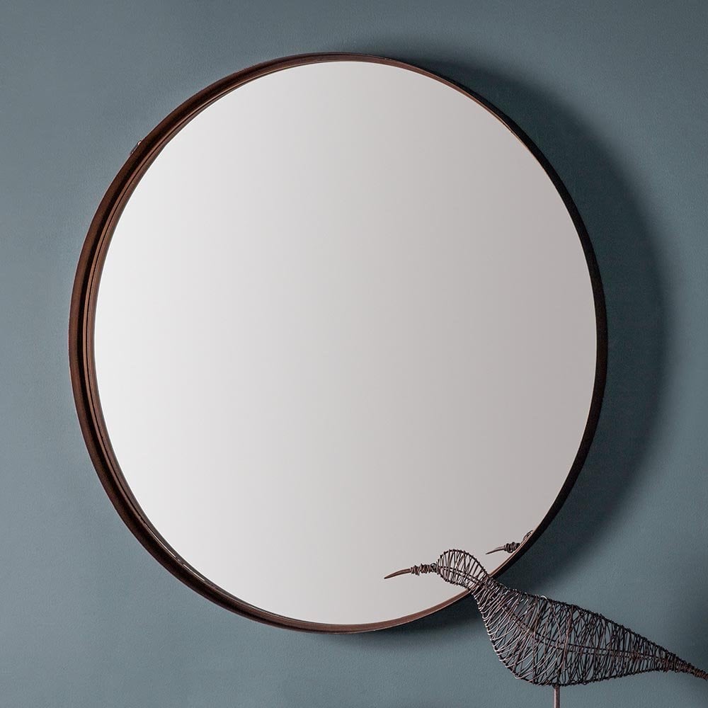 Mura Berwick Round Wall Mirror - Aged Bronze