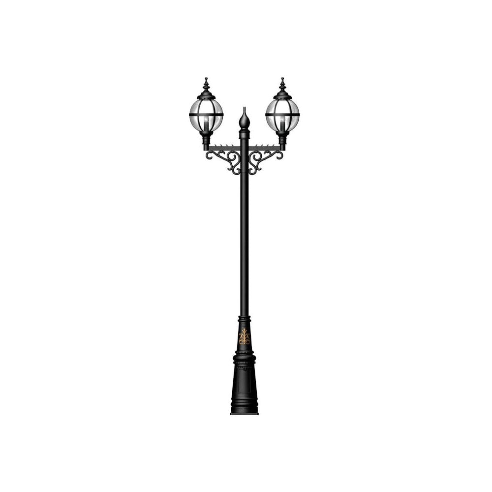 Harte Victorian Style 2.74m Globe Lamp Post Double Headed - Cast Iron