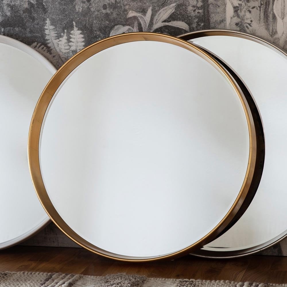 Mura Parker Round Wall Mirror - Aged Gold Paint