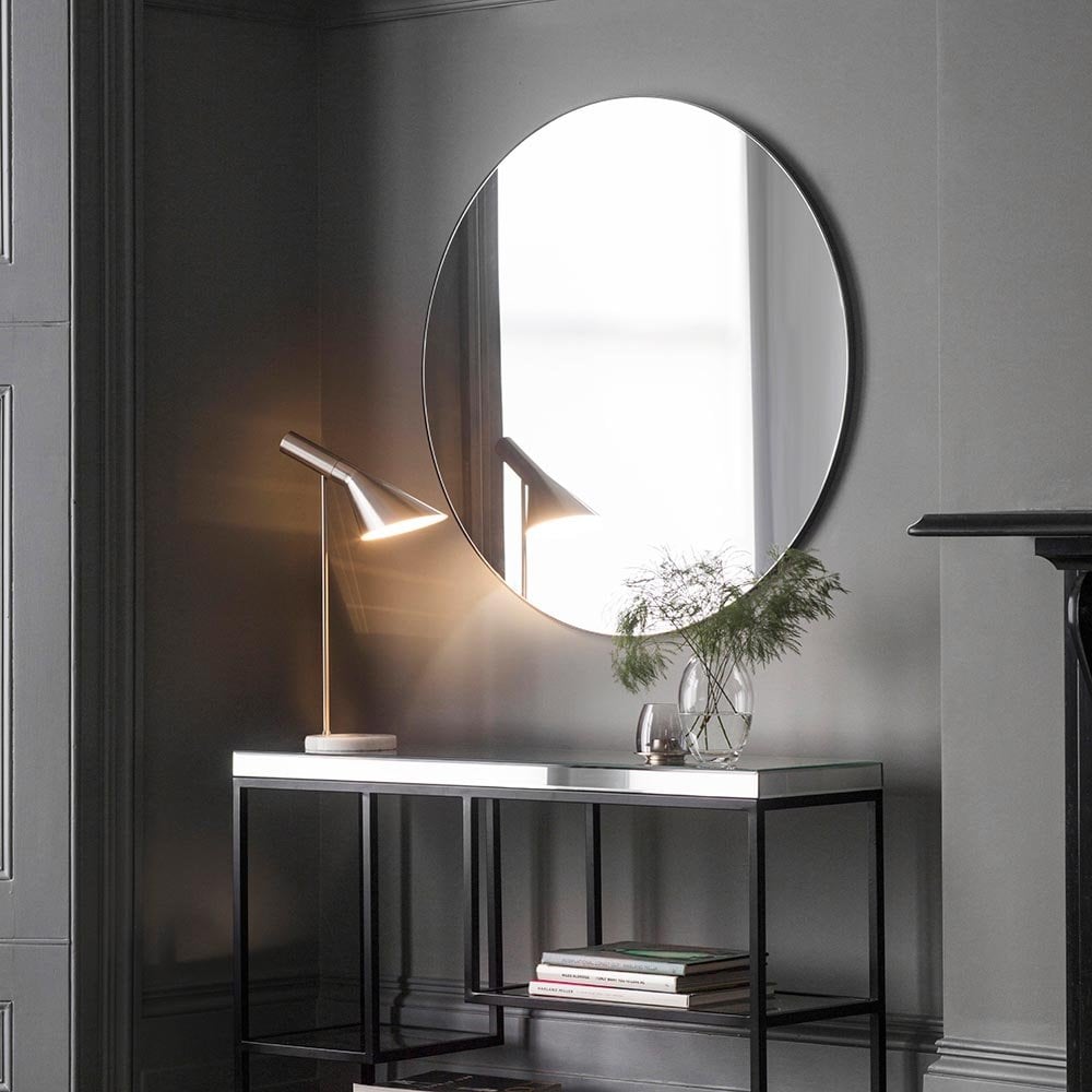 Mura Palmerston Round Wall Mirror - Matt Black
