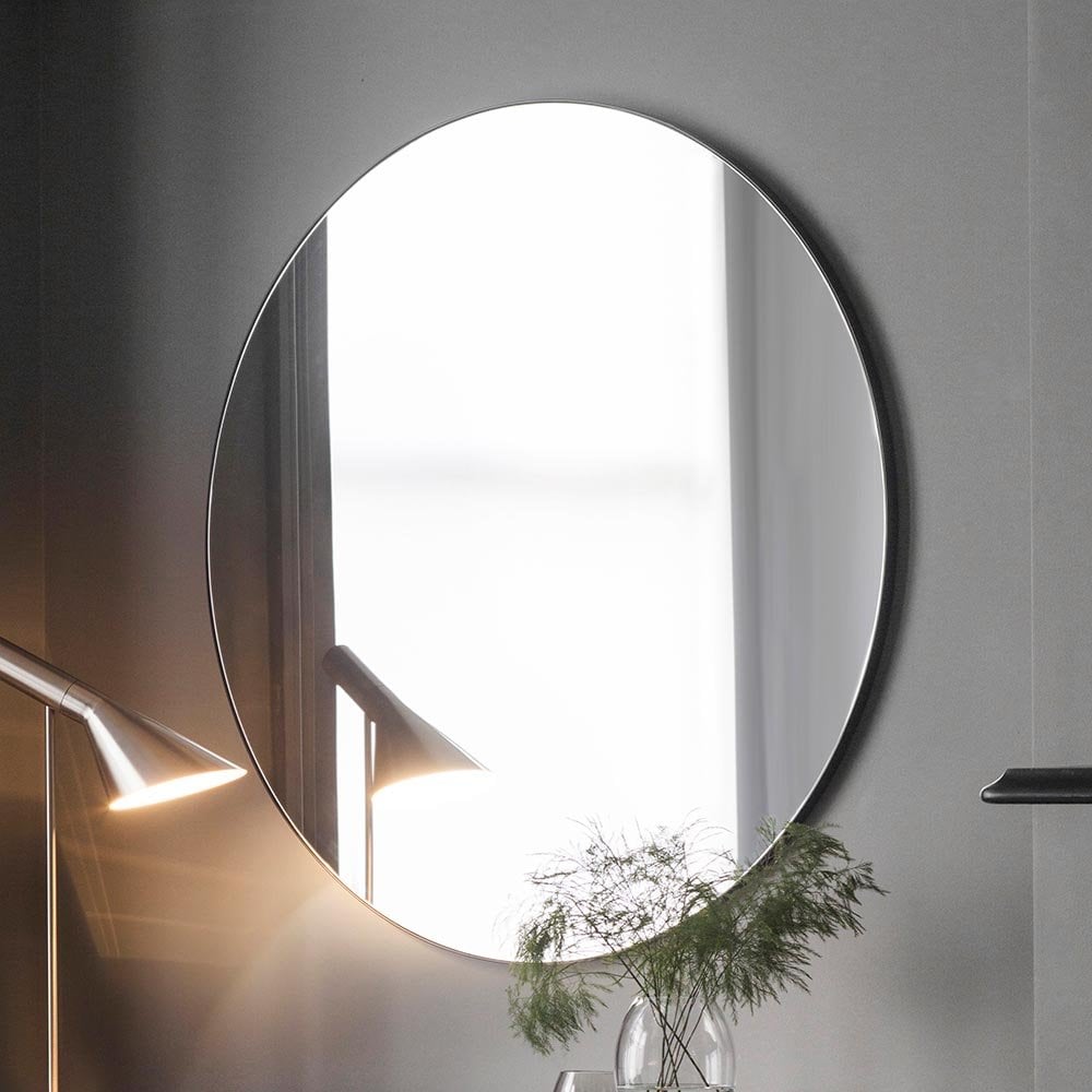 Mura Palmerston Round Wall Mirror - Matt Black