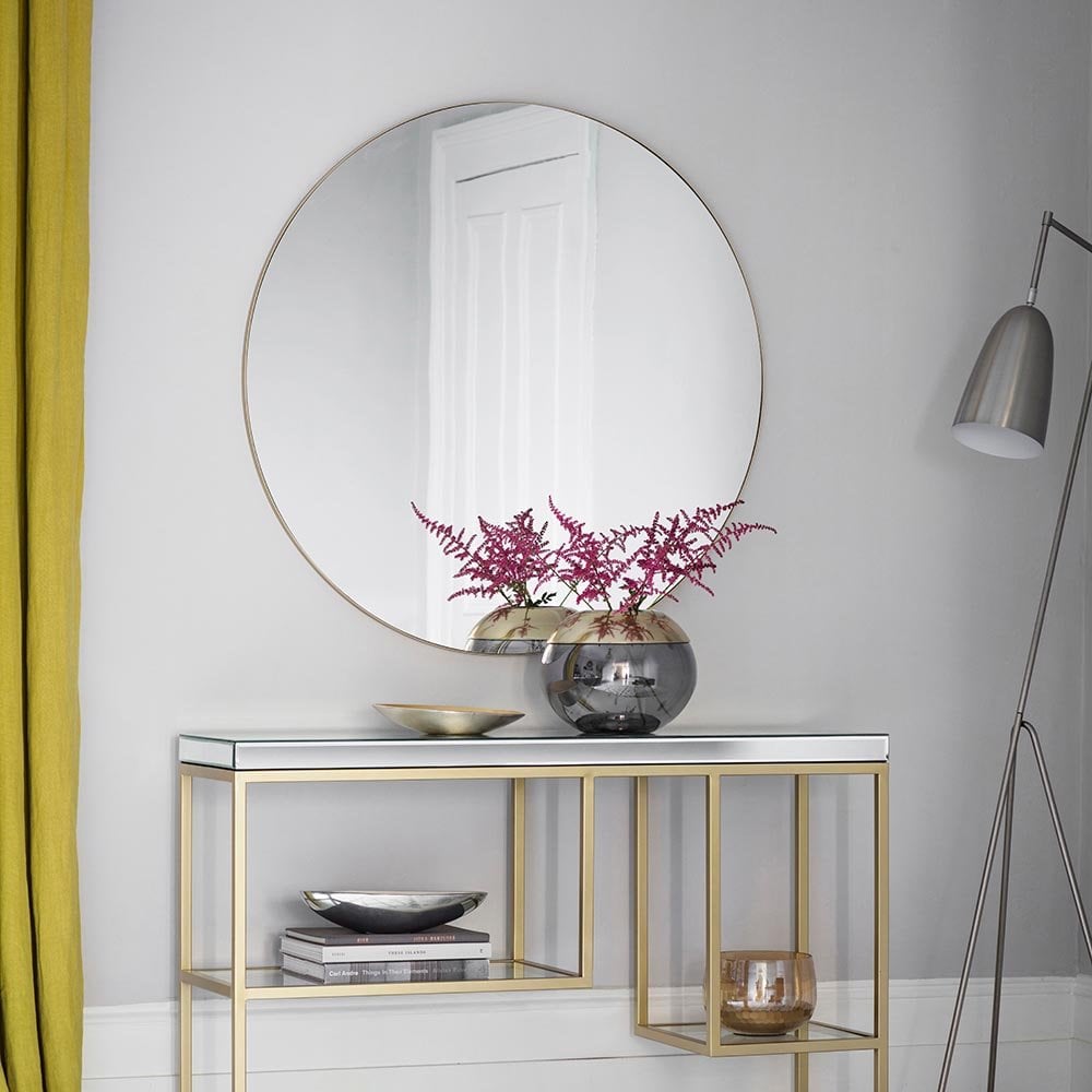Mura Palmerston Round Wall Mirror - Champagne Gold