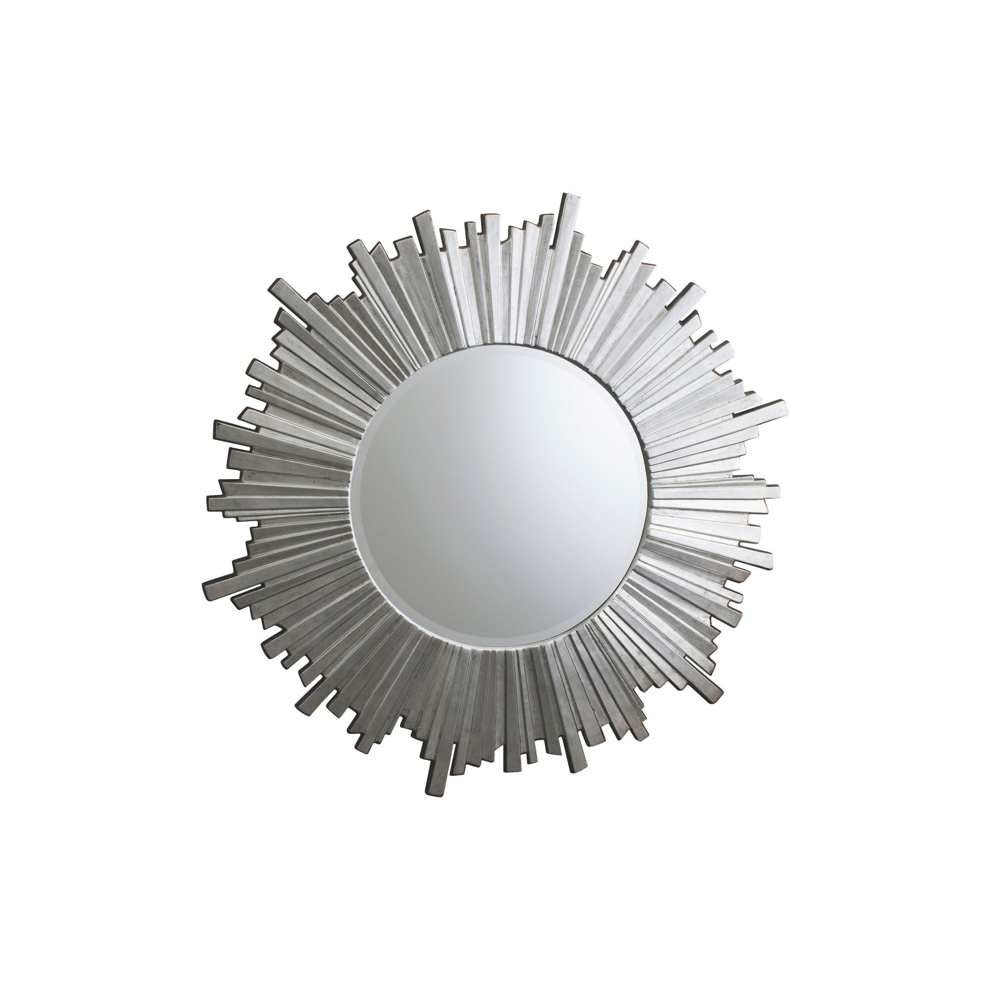 Mura Brisbane Star Burst Round Wall Mirror - Antique Silver