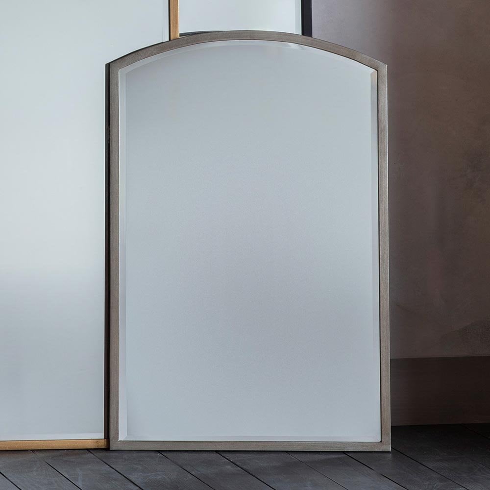 Mura Oxford Medium Arch Wall Mirror - Antique Silver